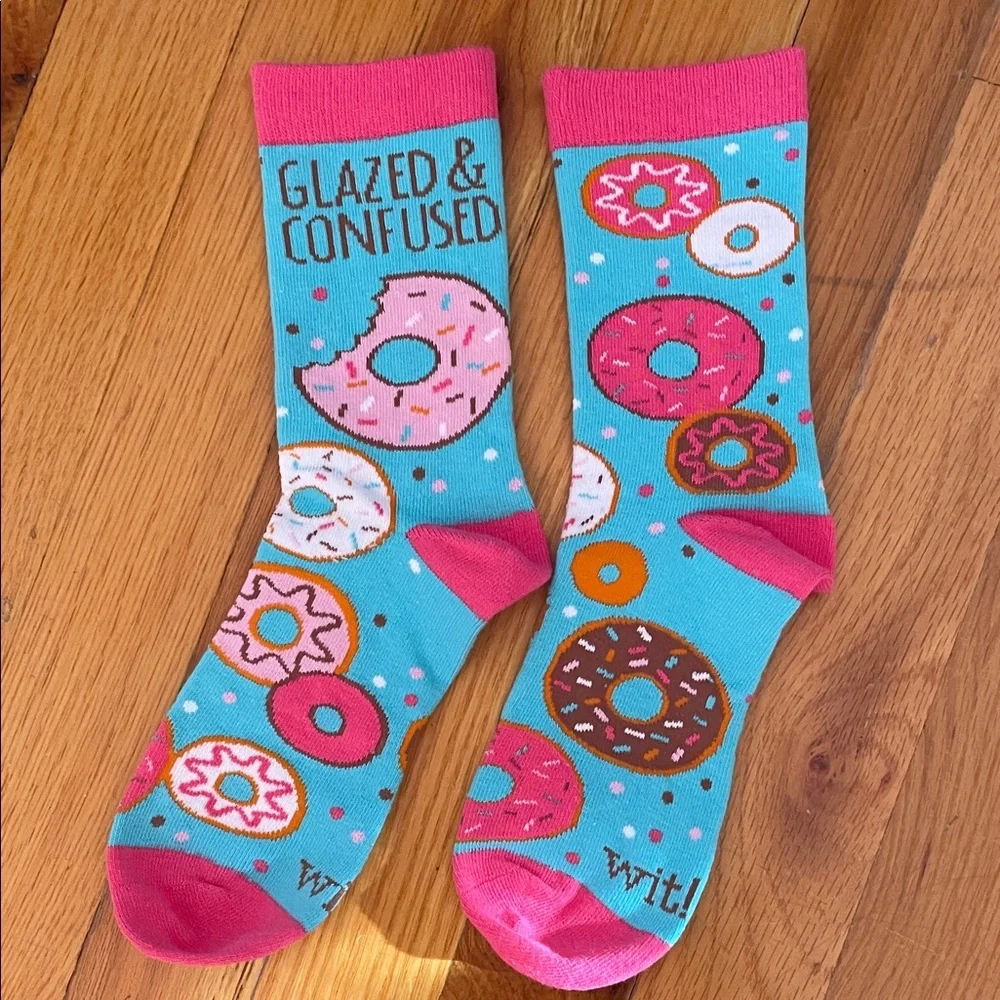 Glazed And Confused Humorous Donut Socks